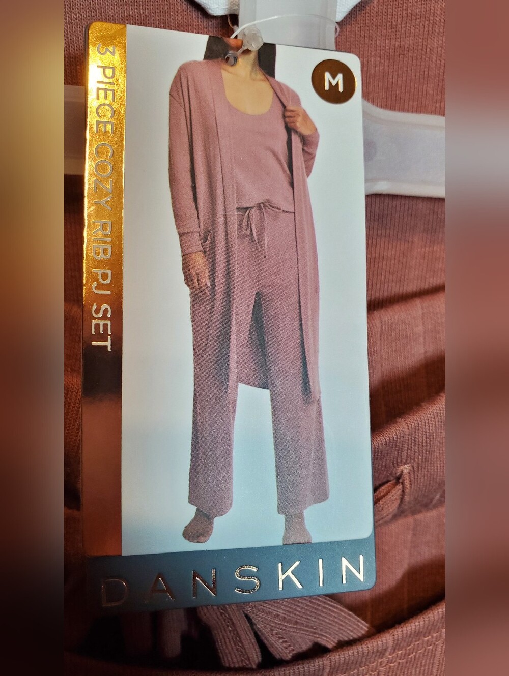 399. NWT - Danskin 3-Piece Cozy Rib PJ Set in Dusty Rose